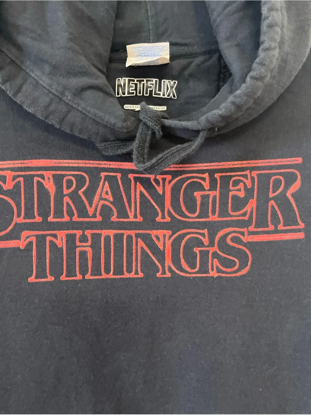 Netflix Official Merchandise Stranger Things Black Long Sleeve Hoodie Unisex S